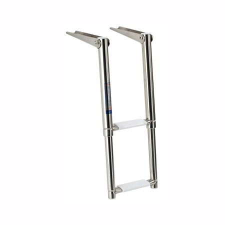 Echelle de bain inox télescopique étroite - 2 marches - blanches