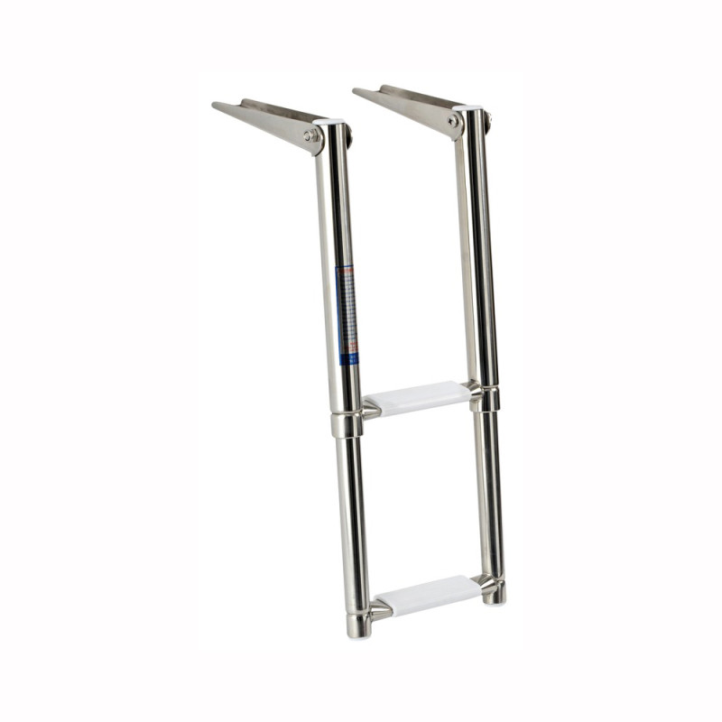 Echelle de bain inox télescopique étroite - 2 marches - blanches