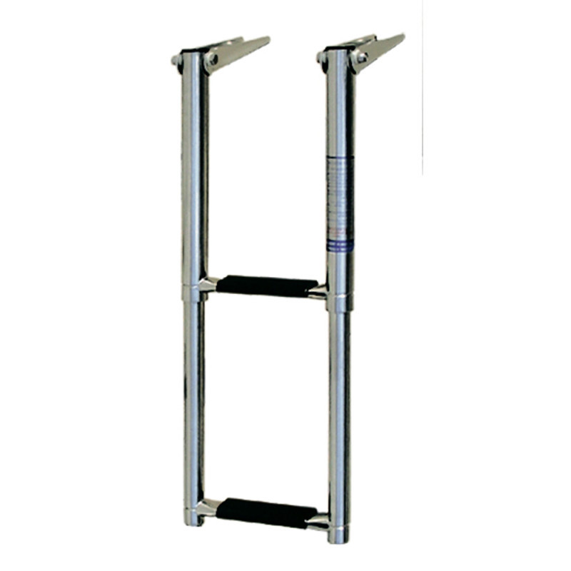 Echelle de bain inox télescopique étroite - 2 marches - noires