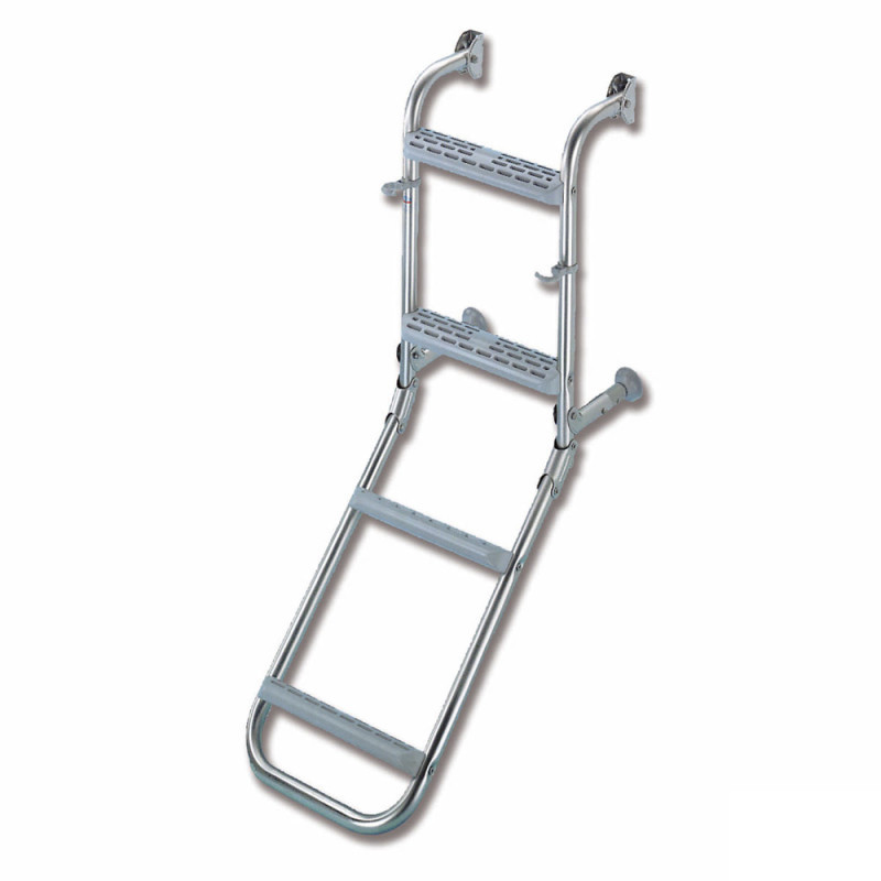 Echelle de bain inox pliante - marche plastique - 4 marches - 300 x 1070 mm