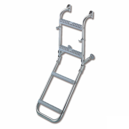 Echelle de bain inox pliante - marche plastique - 3 marches - 300 x 840 mm