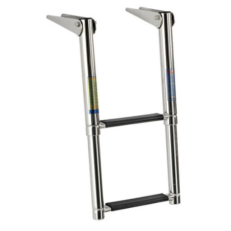 Echelle de bain inox télescopique - 2 marches - noires