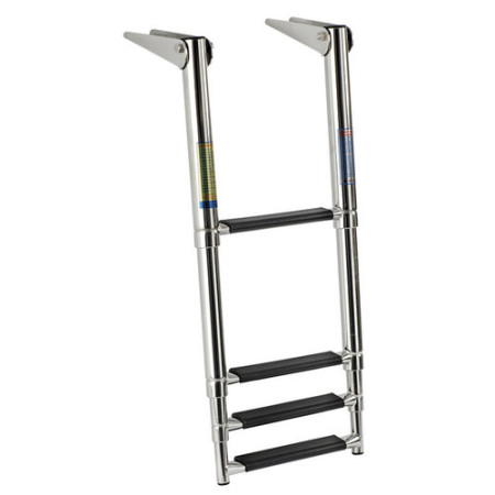 Echelle de bain inox télescopique - 4 marches - noires