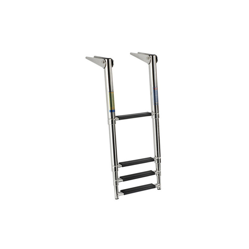 Echelle de bain inox télescopique - 4 marches - noires