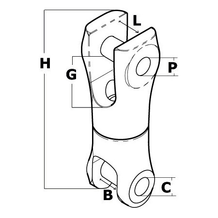 Jonction articulée inox - chaine de 9 à 10 mm