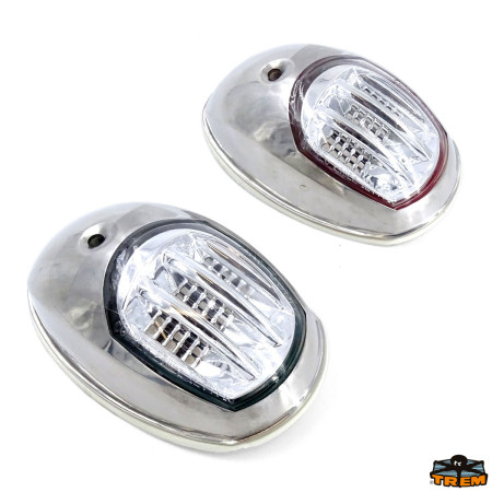 Feux de navigation LED Orion pour paroi - inox - babord & tribord - 12V