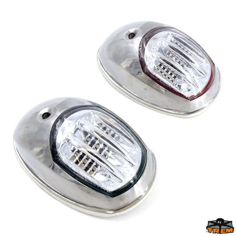Feux de navigation LED Orion pour paroi - inox - babord & tribord - 12V
