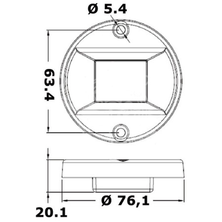 Feu de navigation LED Evoled pour paroi - blanc - poupe