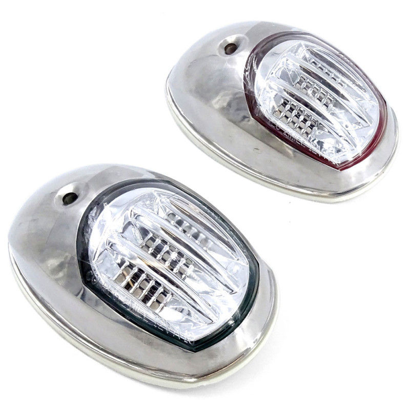 Feux de navigation LED Orion pour paroi - inox - babord & tribord - 12V - En blister