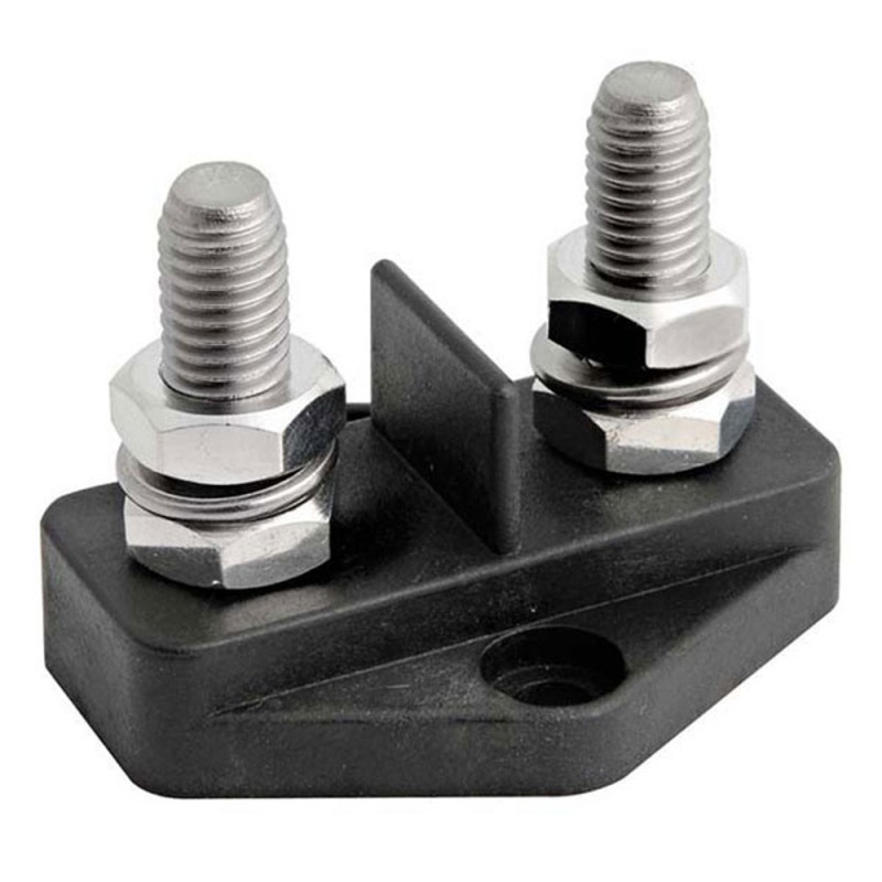 Bornier double - base 50 x 41 mm - Ø 8 mm