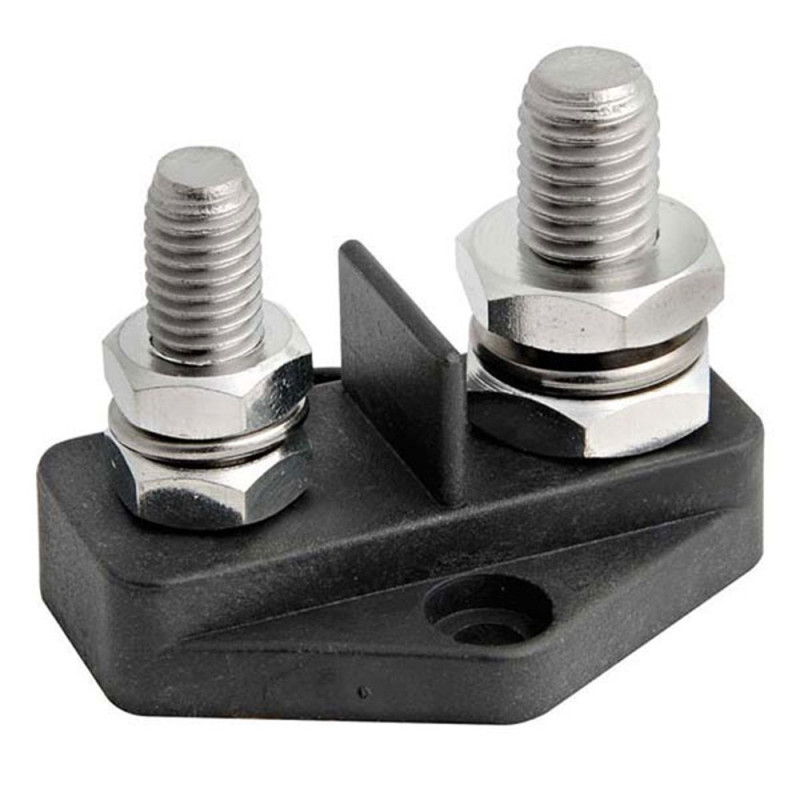 Bornier double - base 50 x 41 mm - Ø 8 / 10 mm