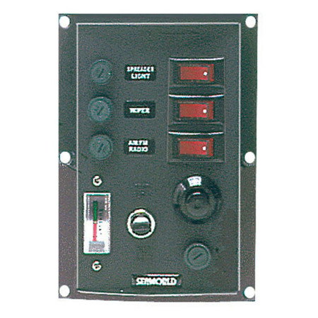 Tableau électrique Light - 3 inters + voltmètre - Nylon - 165 x 114 mm