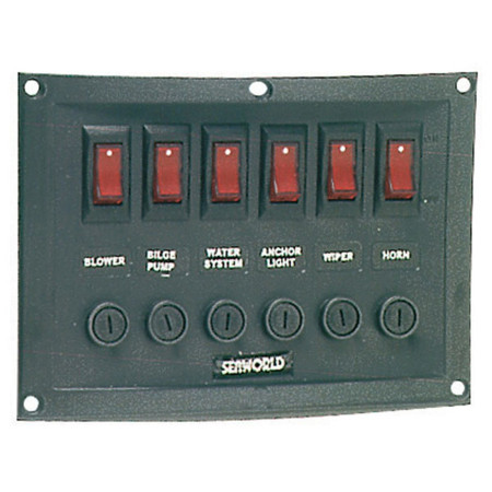 Tableau électrique Light - 6 inters horizontal - Nylon - 114 x 165 mm