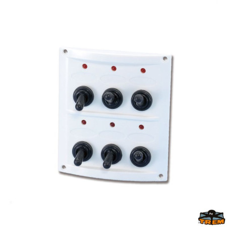 Tableau électrique Pilot - 6 inters à LED - blanc - 110 x125 mm - En blister