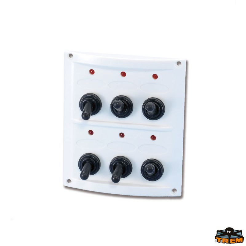 Tableau électrique Pilot - 6 inters à LED - blanc - 110 x125 mm - En blister