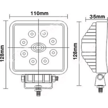 Projecteur étanche à LED - carré - 8 x 3 W