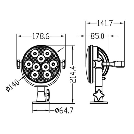 Projecteur orientable à LED - avec prise alume cigare