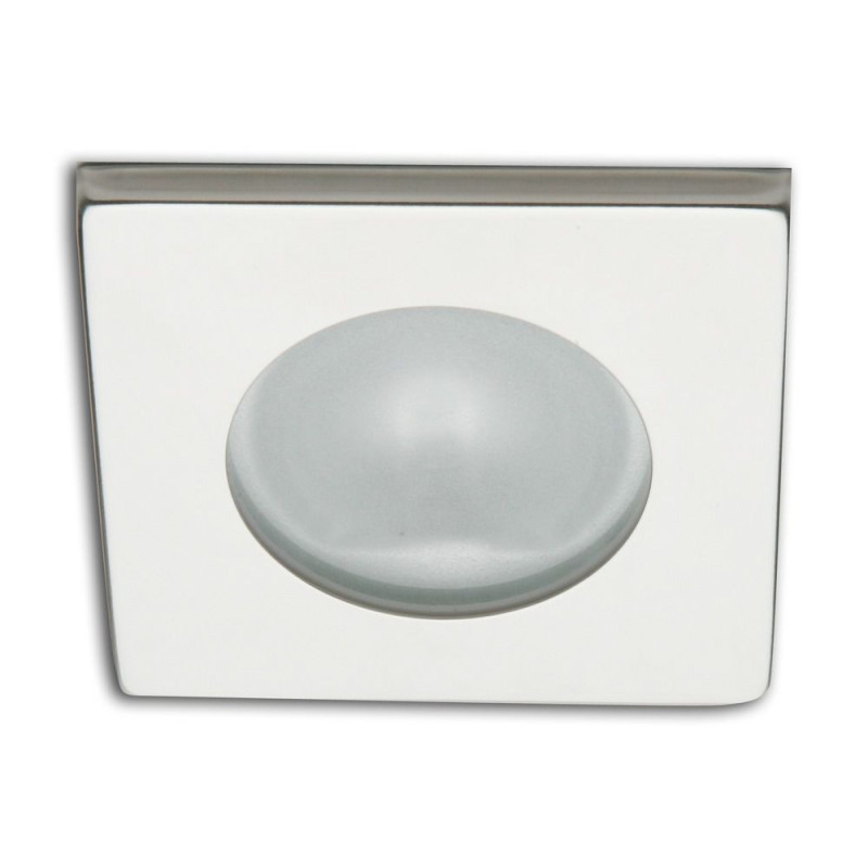 Spot carré RAY à Led lumière blanche froide inox poli