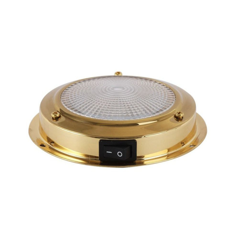 Plafonnier LED laiton Ø ext. 110mm Ø verre 93mm