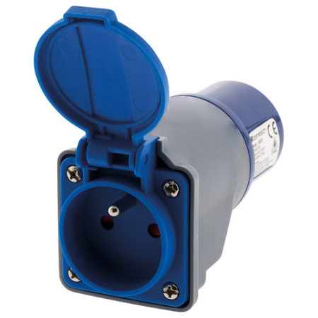 Adaptateur monobloc P17 - Prise europe femelle - P17 mâle