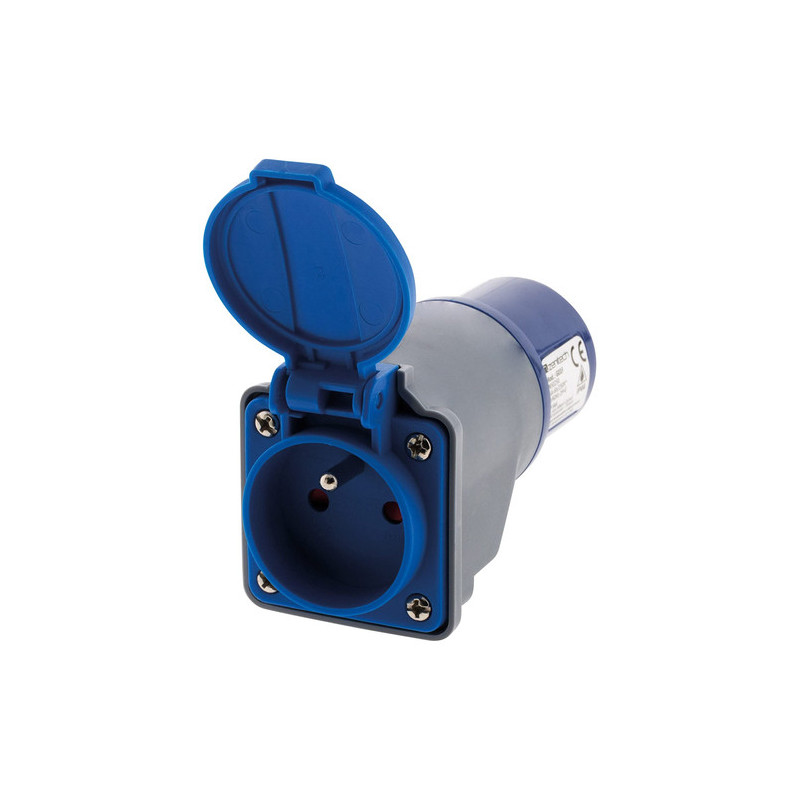 Adaptateur monobloc P17 - Prise europe femelle - P17 mâle