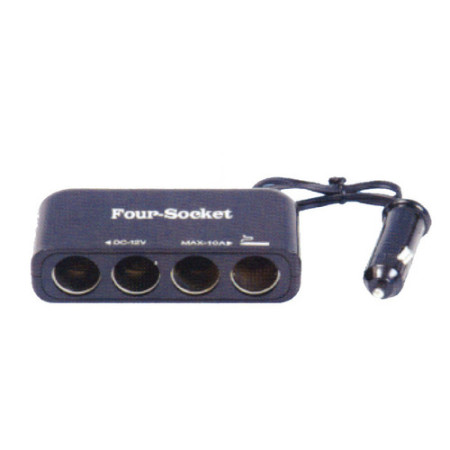 Dupliqueur de prise allume-cigare - 4 ports - En blister