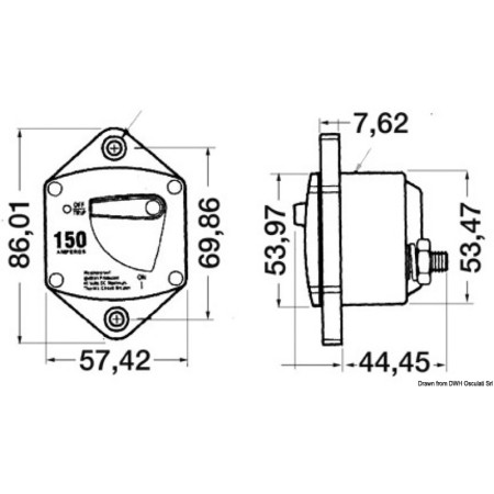 Disjoncteur magnéto-thermique encastrable USA - 50 A