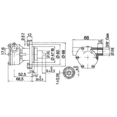 Pompe Nauco FPR236 bouche 3/8'' -