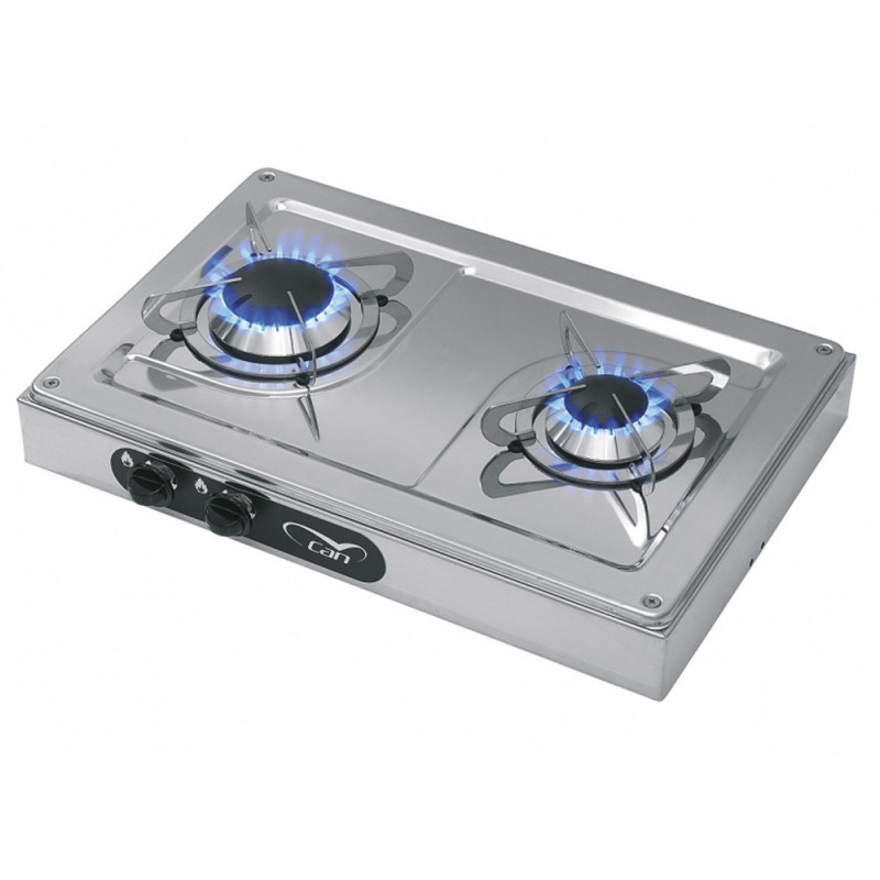 Réchaud à gaz inox - 2 feux