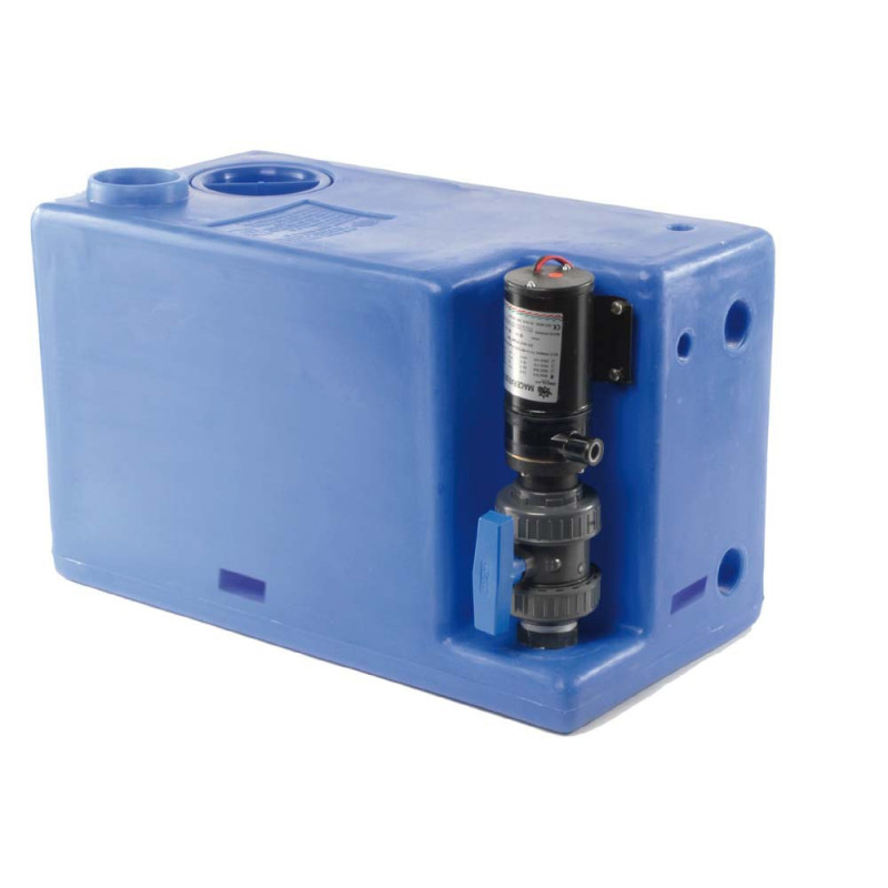 Centrale réservoir eaux noires 12V - broyeur vertical - 77 litres - 650 x 330 x