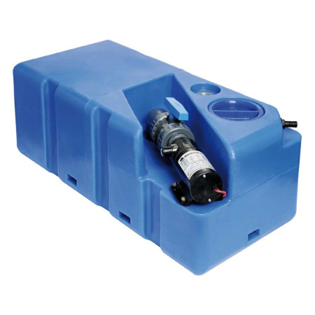 Centrale réservoir eaux noires 12V - broyeur horizontal - 80 litres - 800 x 390