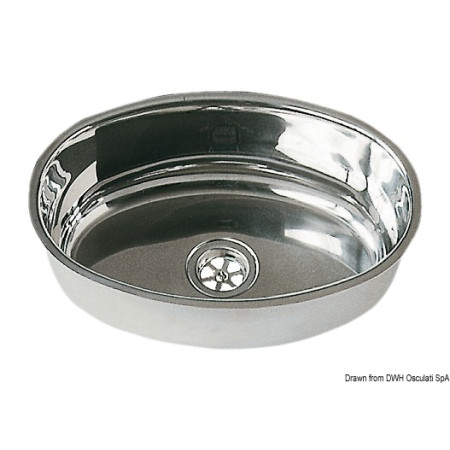 Evier ovale inox poli miroir - 240x375 mm