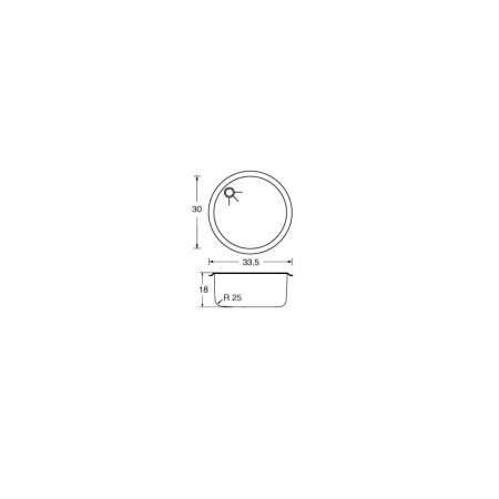 BARKA Evier cylindrique inox poli miroir Ø300 mm h 180 mm