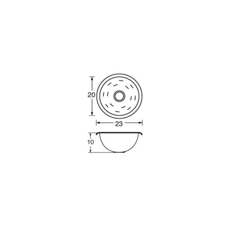 BARKA Evier hémisphérique inox poli miroir Ø200 mm H 100 mm
