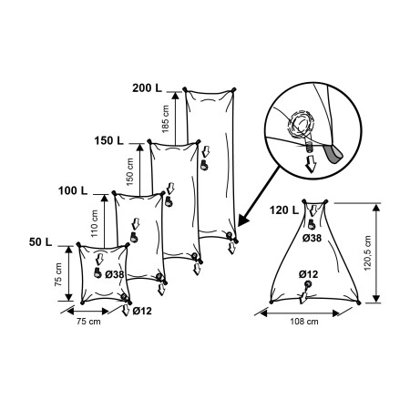 RESERVOIR SOUPLE TRIAN 120L 1205x1080 MM