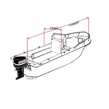 Bâche pour bateaux à plat-bord bas avec console - 5.0 à 5.3 M