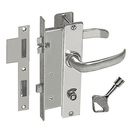 Serrure anti-vibration laiton chromé droite -