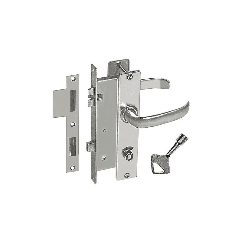 Serrure anti-vibration laiton chromé droite -