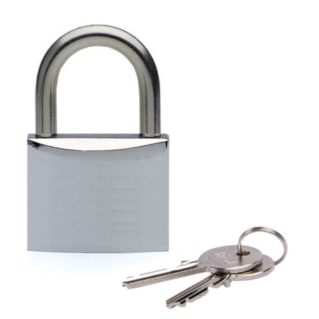 Cadenas chrome avec anse inox longue - 40 mm