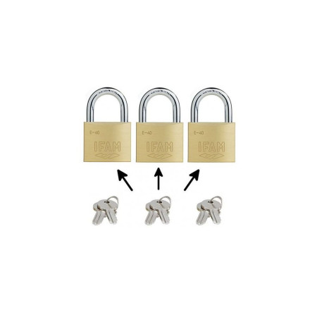 IFAM Cadenas laiton double verrouillage E-30 mêmes clés