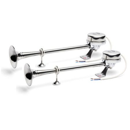 Klaxon - Avertisseur électrique inox - 2 trompes