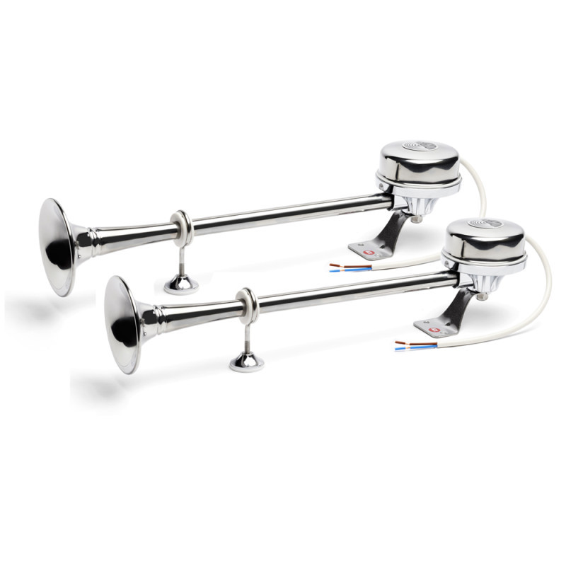 Klaxon - Avertisseur électrique inox - 2 trompes
