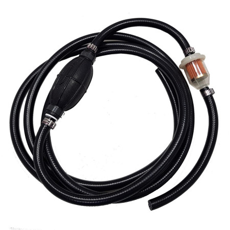 Tuyau essence avec poire et filtre - PVC - 2 mètres - Ø 8mm - En blister
