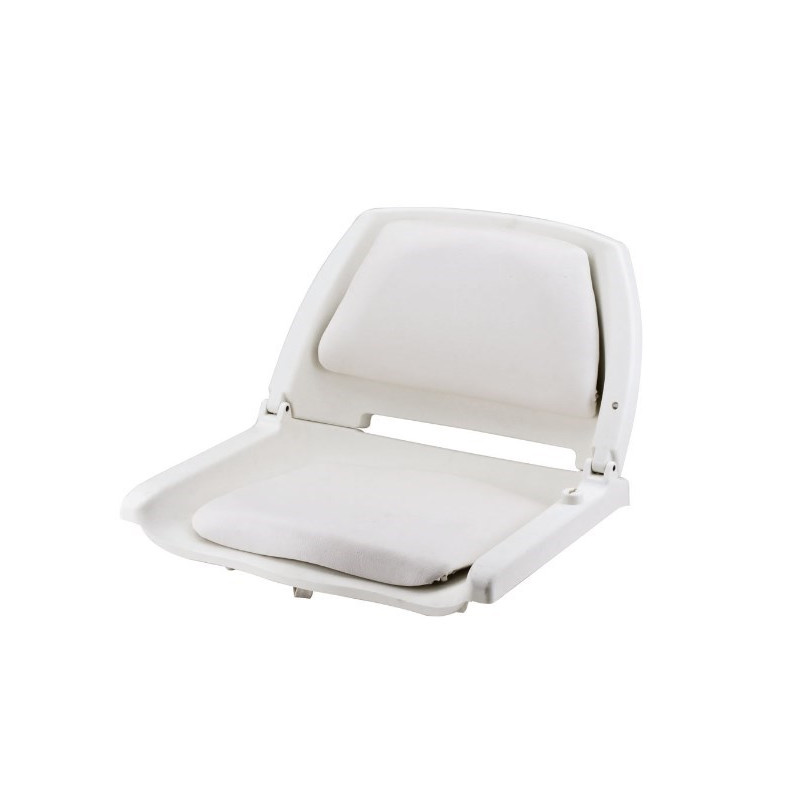 Siège à dossier rabattable avec coussin blanc