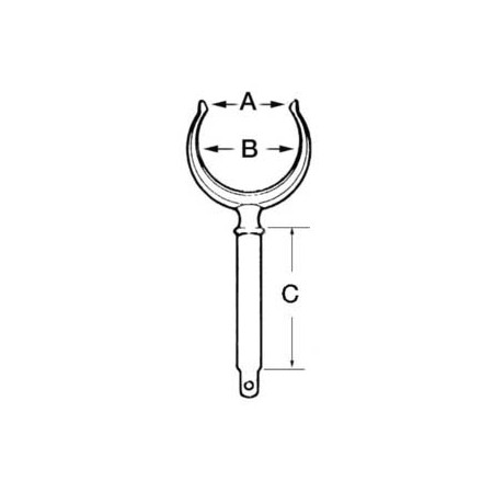 Dame de nage laiton chromé - Ø 58 mm - axe Ø 14 mm