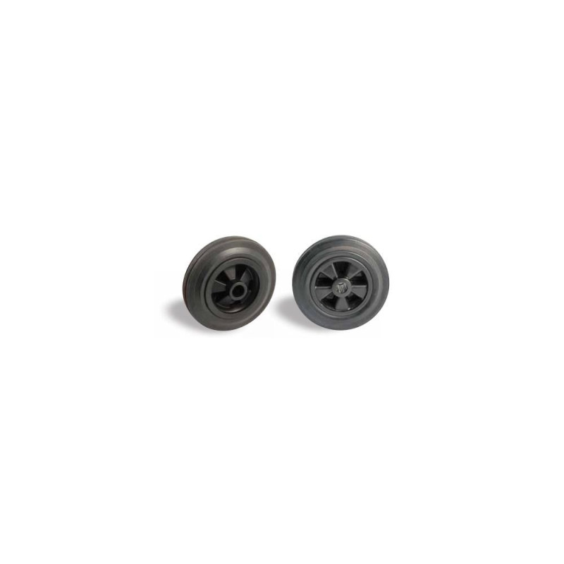 Roue jockey caoutchouc noir Ø 200, alésage Ø 20