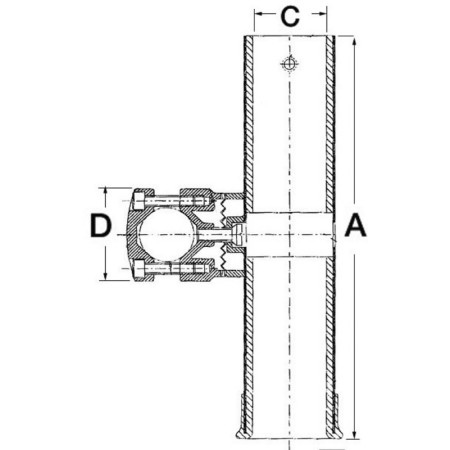 Porte-canne pour tube - fixation par bride - tube 22 à 25 mm