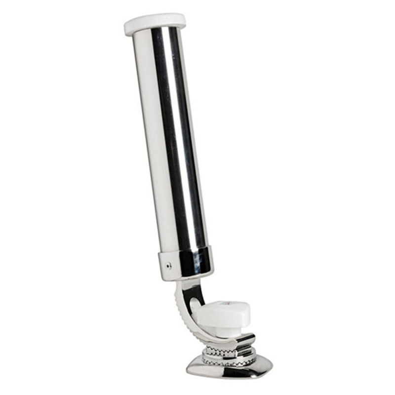 Porte-canne inox sur platine - Ø 46 mm