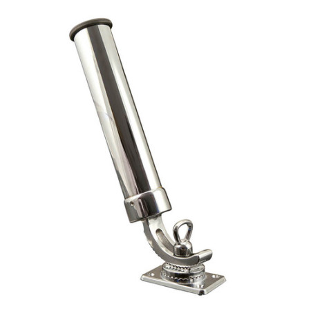 Porte-canne laiton chromé sur platine - canne Ø 33 mm