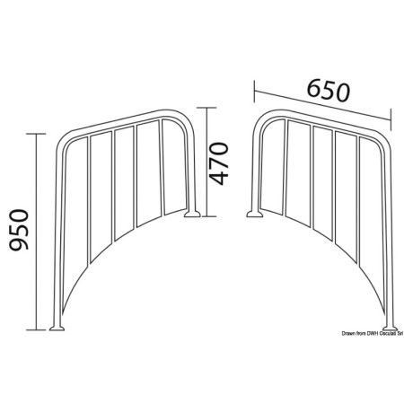 Plateforme pour bateaux à poupe ronde - 650 x 470 x 950 mm